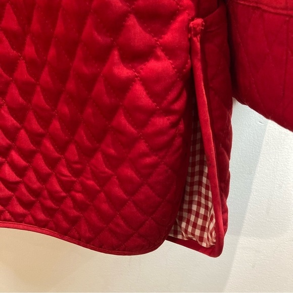 UTEX DESIGN Sz L Quilted Patchwork Pockets Gingham Lining Button Closure Jacket - Picture 7 of 13